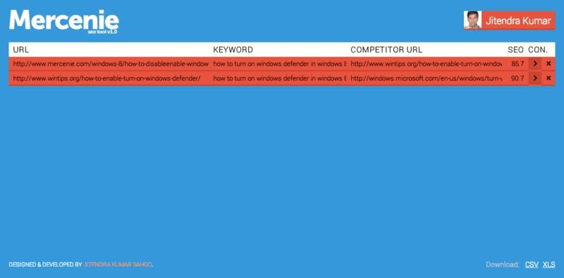 Mercenie SEO Tool