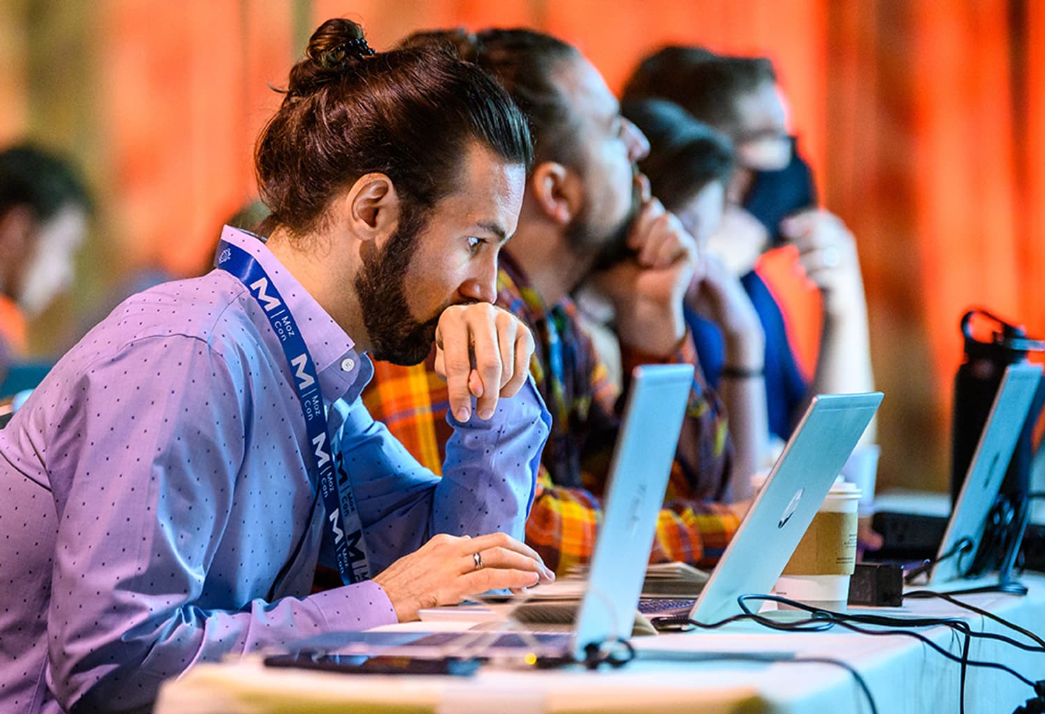 Moz attendees on computers